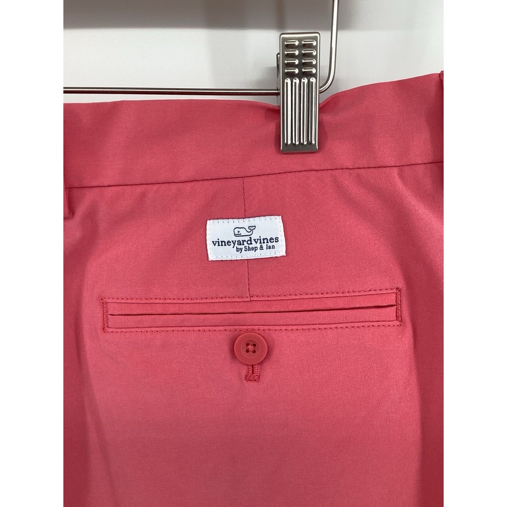 Vineyard Vines Shorts Mens 38 Salmon Flat Front Chino Lightweight- FLAWS - Picture 6 of 12